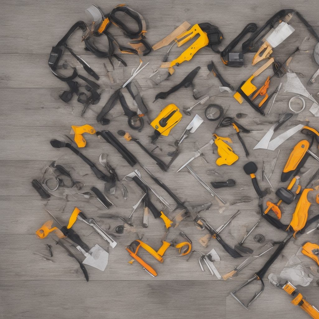 Professional roof inspection tool kit laid out showing specialized equipment and measuring instruments