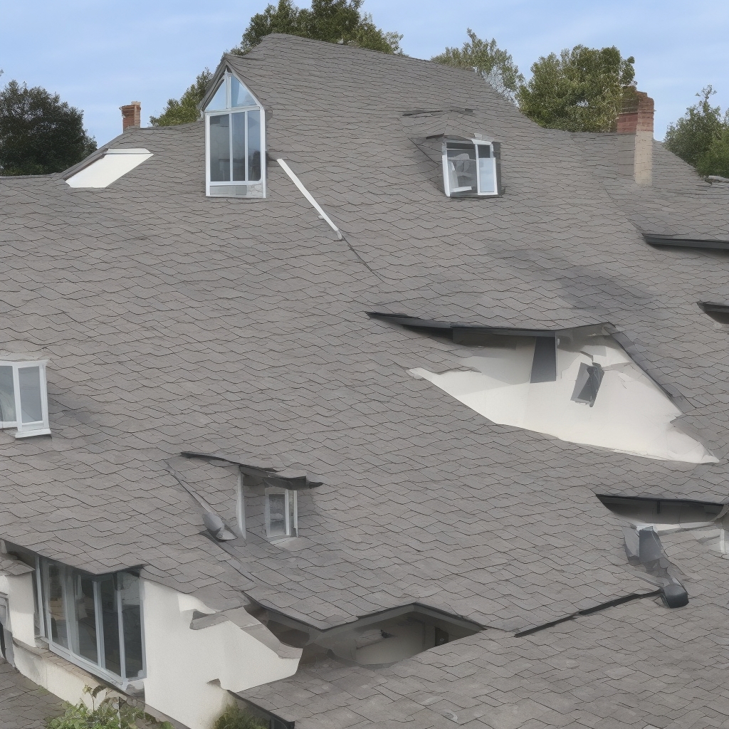 Property exterior during professional roof assessment in daylight