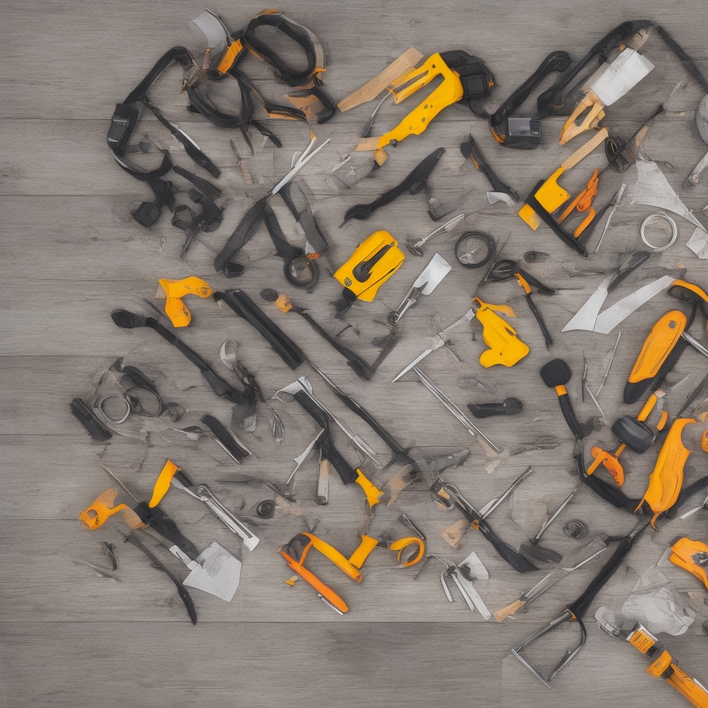 Professional roof inspection tool kit laid out showing specialized equipment and measuring instruments